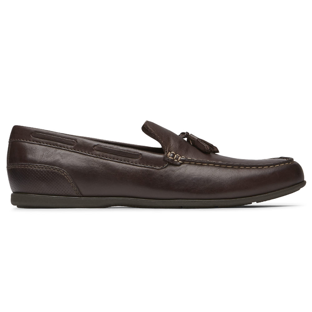 Rockport Mens Loafers Dark Brown - Malcom Tassel - UK 108-UXPAJK